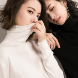 Wool Blended 2026 Autumn And Winter Women's New Korean Version Of Slimming High-Necked Solid Color Pile Knitted Bottom Shirt
