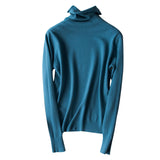 Wool Blended 2026 Autumn And Winter Women's New Korean Version Of Slimming High-Necked Solid Color Pile Knitted Bottom Shirt