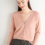 Wool Blended 2026 Autumn And Winter Women's New Knitted Cardigan V-Neck Solid-Colored Sweater Bottom Coat