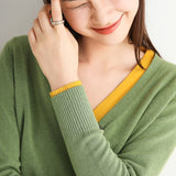 Wool Blended 2026 Autumn And Winter Women's New Knitted Cardigan V-Neck Solid-Colored Sweater Bottom Coat