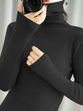 2026 Autumn And Winter New Korean Version Of The Short-Term Casing Pile Collar High-Collar High-Collar Tight-Dile High-Supreet Sweater