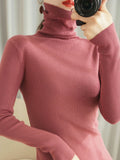 2026 Autumn And Winter New Korean Version Of The Short-Term Casing Pile Collar High-Collar High-Collar Tight-Dile High-Supreet Sweater