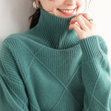 Wool 2026 Autumn And Winter New Women's Clothing Daisies High-Collar Loose Lazy Knitted Knitted Sweater