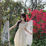 Summer New Design Short-Sleeved Dress Women's Small Collection Tea Rest Dress Sweet Long Dress