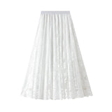 Water-Soluble Lace Skirt Women Autumn Winter With Sweater 2025 New Long-Waisted A-Word Skirt 0851