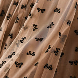 Big Swing Splicing Yarn Dress Lint Lint Half Dress Woman 2025 Spring Splicing Mesh Yarn Skirt 1828