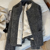 2025 New Gray Temperament French Short Coat Fragrant Short Coat Winter Warm Inside Top