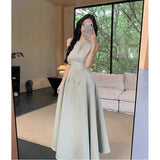Yujie Fan Dress Women's Summer 2025 New French Temperament High-End Sleeveless Vest To Close The Waist Thin Dress