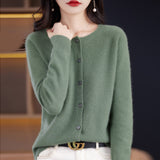 Wool Blended 2026 Autumn And Winter New Women's Round Collar Short Line Ready-Up Knitted Open Coat Coat Top 5