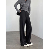 Characters Plus Velvet 2026 Trousers Women's Autumn And Winter New Hairs, Open Fork Pants Straight Thicken Banana Trousers Casual Women