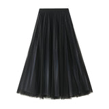 Starry Sky Gradient Yarn Dress 100-Fold Dress Female Net Yarn Skirt 2025 New Ocean Atmosphere Autumn And Winter Big Swing Skirt D1810