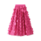 Heavy Industry Three-Dimensional Wave Point Black Mesh Half-Body Dress 2025 New Design Sense Hepburn Style Long Umbrella Skirt 0931