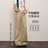 Karma Low-Rise Micro-Tipped Jeans Children Autumn And Winter Vintage Babes Crotch Thin Mop Trumpet Trousers