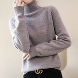 Wool Blended 2026 Autumn And Winter New Women's High-Collar Loose Loose Short-Colored Shoulder Hooded Bottom Sweater Knitting Shirt