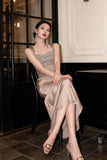 French-Style Fascence-Style Sling Dress Female Waist Fishtail High-End Banquet Engagement Temperament Dress Dress
