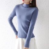 Temperament Wool Bottom Knitted Shirt 2026 Autumn And Winter New Short High-Song Jacket Half-High Collar Women's Pull-And-Twin Sweater