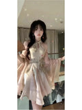 Vintage New Chinese Women's Style Improved Cheongsam Evening Dress Buckle Waist Dress Two Sets Fresh And Sweet