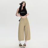 Vintage Loose Broad Legs Hanging Seven-Point Pants 2025 Spring And Summer New Thin Straight Jeans Women