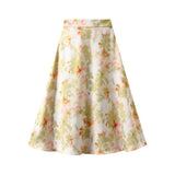 Women's Clothing Lanky Tender Face Print Tight Waist Falling Acetic Acid Skirt Summer New 991