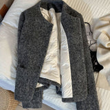 2025 New Gray Temperament French Small Fragrant Hair, Short Coat Women Winter Warm PlumÃÞ Inside The Top