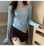 Shirt Women's Spring And Autumn Hottie New Body-Repair Blouse Tide In Girls T-Shirt Long Sleeves
