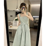 French Style Tie Sling Dress Summer Girl 2025 New Design Sense Niche Waist Thin Temperament Skirt