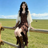Sichuan Grassland Xinjiang Summer Beautiful Little Dress Yunnan Tourism Wearing Bohimi Yamead Dress Woman