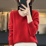 First-Line Ready-Sheed Seamless 100% Pure Wool 2026 Autumn And Winter New Short V-Neck Knitted Bottom Sweater