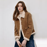 Small Fragrant Wind Pink Wick Velvet Shoulder Coat Women 2026 Autumn And Winter New Fat Mm Velvet Splicing Fur