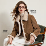 Small Fragrant Wind Pink Wick Velvet Shoulder Coat Women 2026 Autumn And Winter New Fat Mm Velvet Splicing Fur