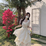 Summer New Design Short-Sleeved Dress Women's Small Collection Tea Rest Dress Sweet Long Dress