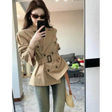 British Wind Kaqi Wind Coat Women's Spring And Autumn New Small Man Super Good-Looking Temperament To Receive Short Coat