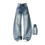 Vintage Light Blue Scissors Jeans Women Spring 2026 New Design Sense Low-Rise Thin-Skinny Broad Leg Pants