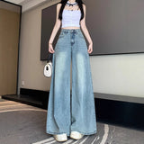 Spring Thin Blue Broad-Legged Jeans Women 2025 Large-Size High-Rise Thin-Skinning Loose Straight Trousers