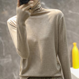 Temperament Wool Bottom Knitted Shirt 2026 Autumn And Winter Women's New Stack High-Necked Cover Solid Color High-Ball Sweater