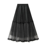 Heavy Industry Network Yarn Skirt New Wave Point A Character Temperament Elegant High-End Feeling Blue Cake Dress 8846