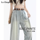 Narrow Version Of Broad-Legged Jeans Women's Spring And Summer 2025 Trend With New Small High-Waisted Loose-Rloan Straight Trousers