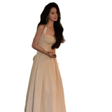 French Temperament White Dress Women 2026 Summer New Cross-Tie Strap Niche Slings To Straight Body Dress