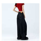 Dark Blue Wide-Legged Jeans Women's Autumn And Winter Trend With New High-Rise Thin Straight-Up Loose-Render Trousers