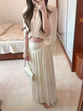 Two Sets Of Stylish And Light Luxury Summer New Hollow Repair On The Body Of Women's High-End Atmosphere Feel Thin Half Skirt