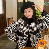 Small Fragrant Wind Coat Women's Spring And Autumn Set 2025 New Korean Feeling Small Bird Lattice Short Top