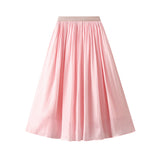 Silk Sensing Temperament Half-Dress Girl Slimming Long A-Shaped Skirt Flowing Summer Egan Yarn Skirt 9818