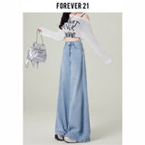 Vintage Deep Blue Broad-Legged Jeans Women's Spring And Summer Trend New High-Waisted Loose-Hanging Drag Pants