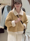 Korean Lamb Plush Fur Coat Female Autumn Winter Temperament High-Grade Small Fragrant Wind Thick Warm Top