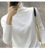 Temperament Wool Bottom Knitted Shirt 2026 Autumn And Winter Women's New Stack High-Necked Cover Solid Color High-Ball Sweater