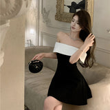 Temperament Famous Birthday Dress High Light Luxury Small Robe High Sense Small Dress Shoulder Dress