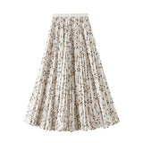 Folded Flowers Half-Dress Women 2026 Spring And Summer New High-Rise Umbrella Skirt Swing 100 Folding Long Skirt D9908