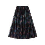 New Gradient Tendering Net Yarn Cake Dress Women's High Waist Skinny Oversized Plump Plump Skirt 1879