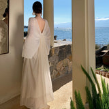 New Chinese-Style Dress Cold Chinese Style Greek Goddess Bat Sleeve Loose Dress Zen Lady Morning Robe Long Dress