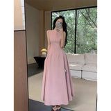 Yujie Fan Dress Women's Summer 2025 New French Temperament High-End Sleeveless Vest To Close The Waist Thin Dress